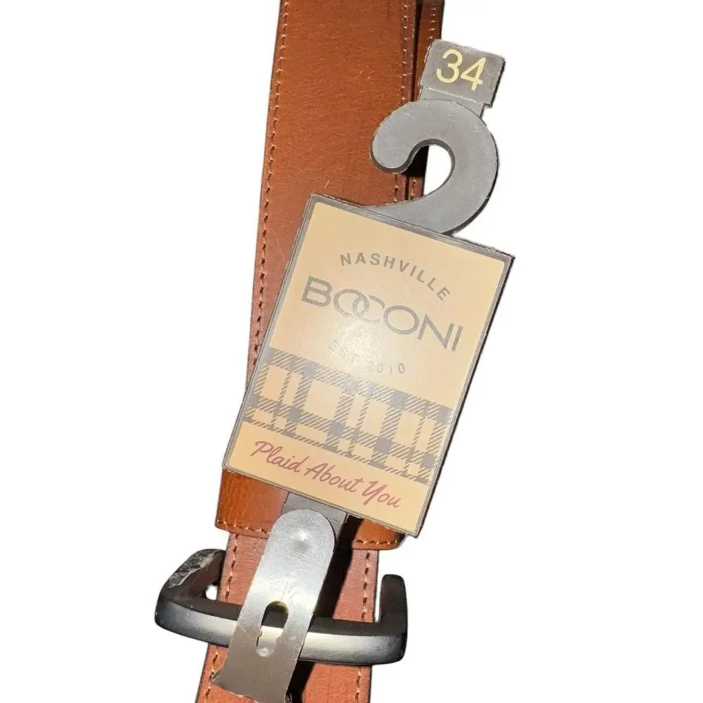 Biconi NWT Genuine Leather Belt in Cognac Size 34